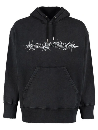 Givenchy Barbed Wire Oversized Hoodie In Black