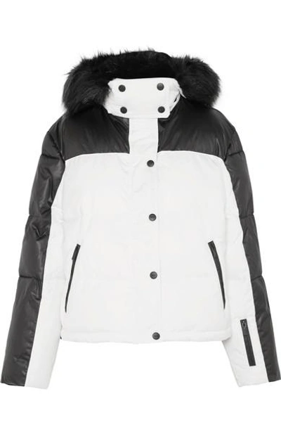 Topshop Sno Siren Hooded Faux Fur-trimmed Ski Jacket In White