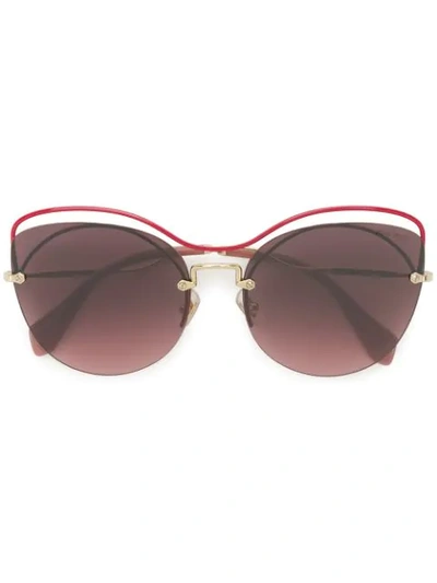 Miu Miu Oversized Embellished Sunglasses In Pink