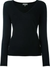 N•peal Cashmere Superfine V-neck Sweater In Black