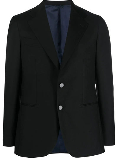 D4.0 Notched-collar Single-breasted Blazer In Blue