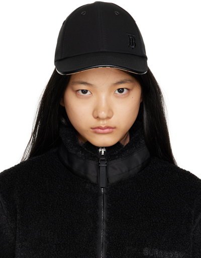 Burberry Logo Embroidered Baseball Cap In Black