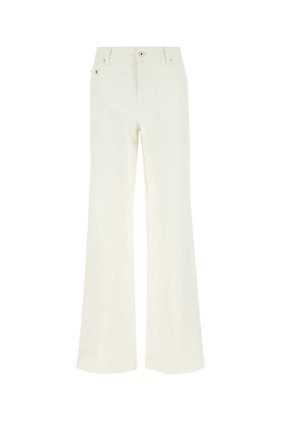 Miu Miu Ivory Denim Wide-leg Jeans White  Donna 28