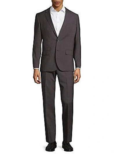 Hugo Boss Checkered Wool Suit In Grey