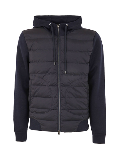 Balmain Knit Hood Jacket In Blue