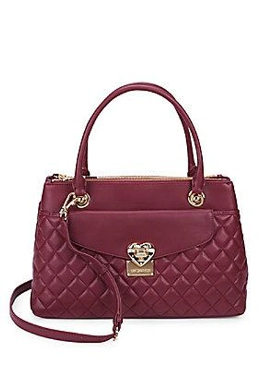 Love Moschino Faux Leather Satchel In Dark Red