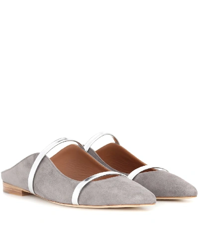 Malone Souliers Maureen Suede Slippers In Grey