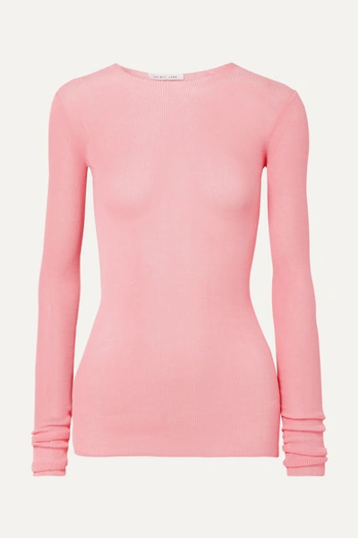 Helmut Lang Open-knit Cotton Top In Pink