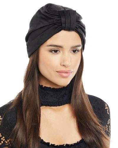 Jennifer Behr Full Silk Turban In Black