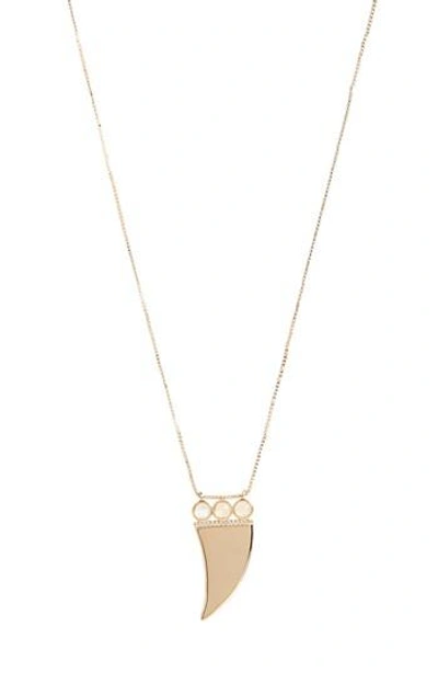 Melanie Auld Hendrix Horn Pendant Necklace In Moonstone/ Gold