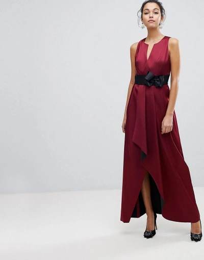 Ted Baker Wrap Maxi Dress With Bow - Red | ModeSens