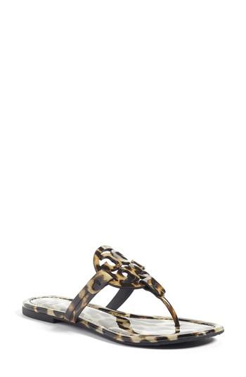 tory burch miller flip flop leopard