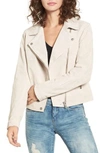 Blanknyc Suede Moto Jacket In Blondie