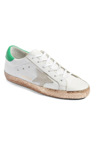Golden Goose Superstar Glittered Platform Sneakers, White/gold In White Leather/ Gold