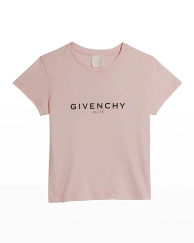 Givenchy Kids' Girl's Short-sleeve T-shirt With Mirrored Back Logo In Pink