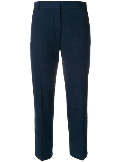 Thom Browne Beltloop Trouser In Salt Shrink Cotton In Blue