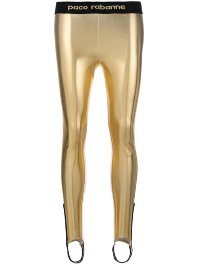 Rabanne Paco  Stirrup Leggings - Metallic In Metallic