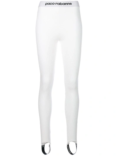 Paco Rabanne Logo Leggings - White