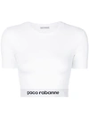 Rabanne Paco  Logo Cropped Top - White