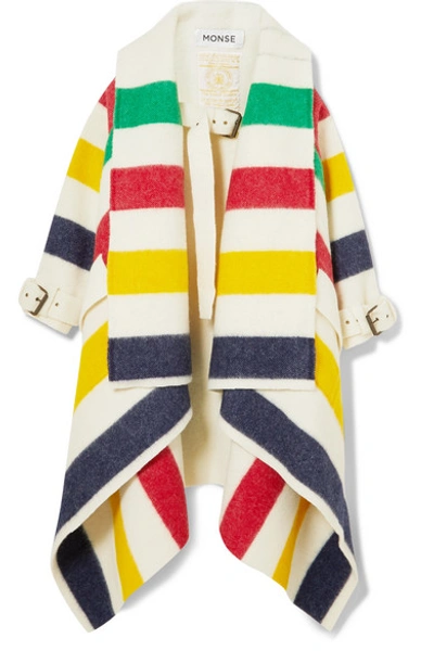 Monse Hudson's Bay Striped Wool-felt Blanket Coat In Multicolour