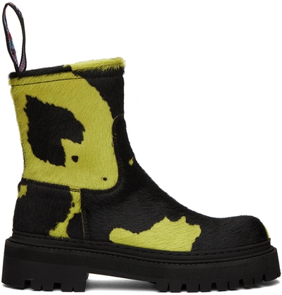 Camperlab Eki Chunky Cow-print Leather Boots In Multicolor