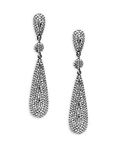 Bavna Diamond And Sterling Silver Drop Earrings