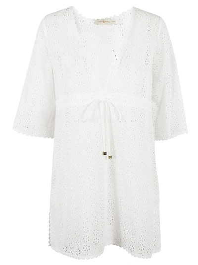 Tory Burch Perforated Dress In White