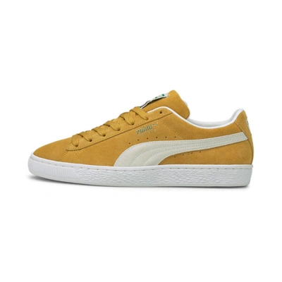 Puma Suede Classic 21 Casual Shoes In Honey Mustard- White