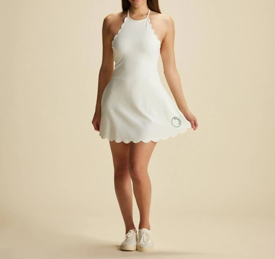 Marysia 'bianca' Halter Neck Scallop Hem Dress In White