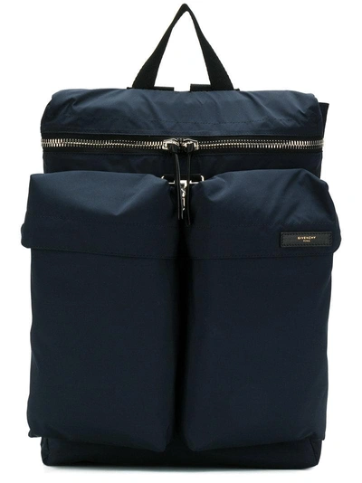 Givenchy Pocket Front Backpack In Blue