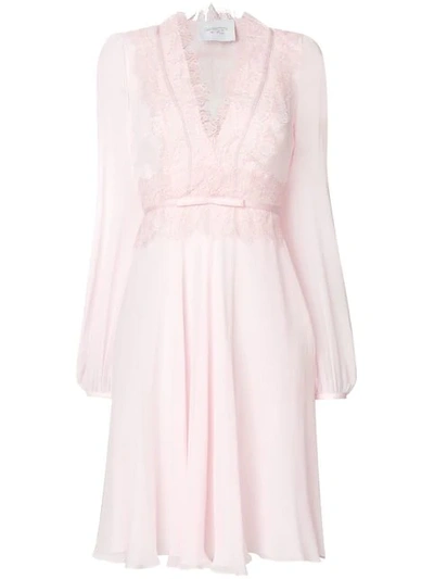 Giambattista Valli Lace Trim Mini Dress In Pink