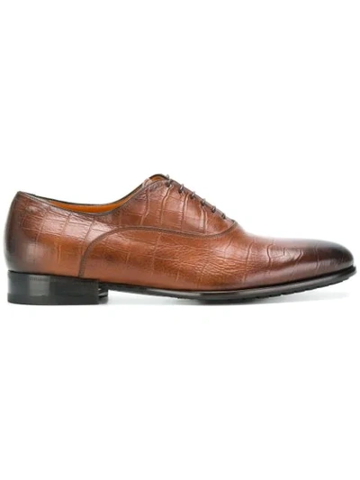 Santoni Textured Oxford Shoes - Brown