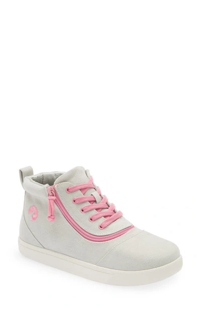 Billy Footwear Kids' Billy Short Wrap High Top Sneaker In Grey/ Pink