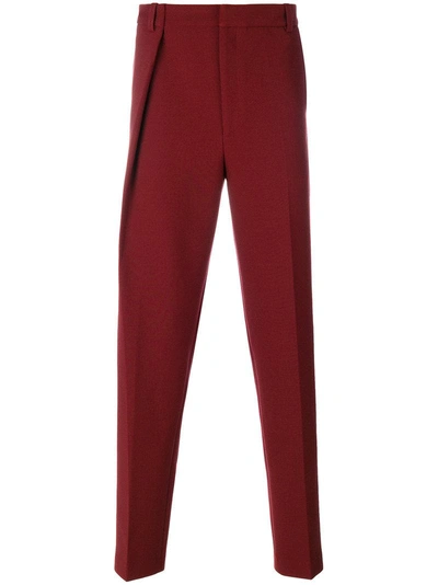 Martine Rose Straight Leg Pleated Trousers In Red