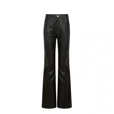 Deadwood + Net Sustain Kick Recycled-leather Flared Pants In Black