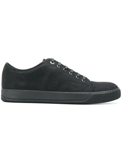 Lanvin Perforated Low-top Sneakers In Black