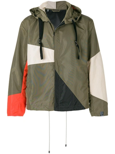 Lanvin Colour Block Windbreaker In Green