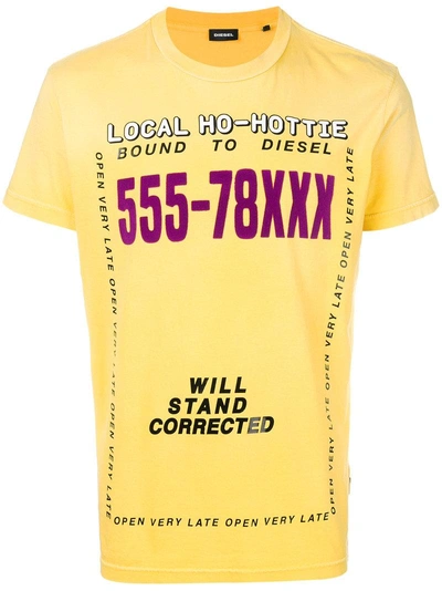Diesel T-diego-di T-shirt - Yellow & Orange