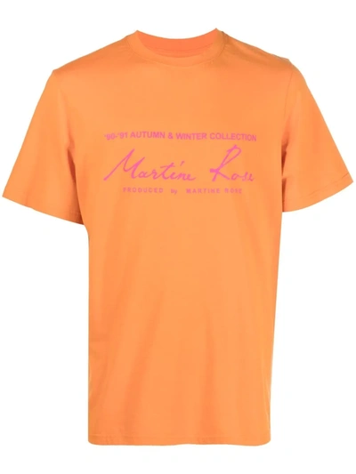Martine Rose Logo Print Short-sleeve T-shirt In Orange