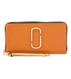 Marc Jacobs Snapshot Saffiano Leather Zipper-around Wallet In New Orange Multi