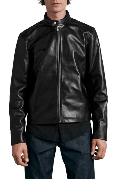 Rag & Bone Icons Archive Cafe Racer Leather Jacket In Black