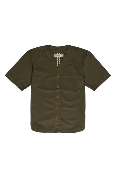 Imperfects Benny Jersey Short Sleeve Button-up Shirt In Jalapeno