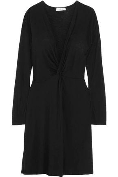 Iro Woman Teiva Knotted Modal-blend Jersey Mini Dress Black