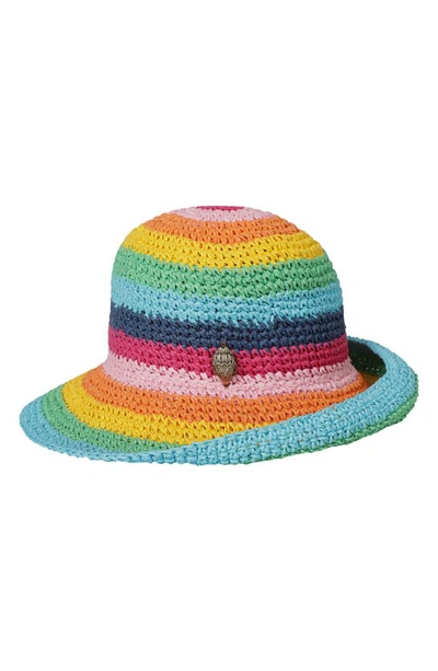 Kg Kurt Geiger Rainbow Straw Sun Hat In Classic Rainbow