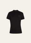 Moncler Men's Logo-tape Polo Shirt In Black