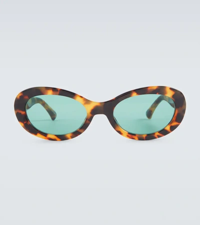 Dries Van Noten Tortoiseshell-effect Oval Sunglasses In Brown