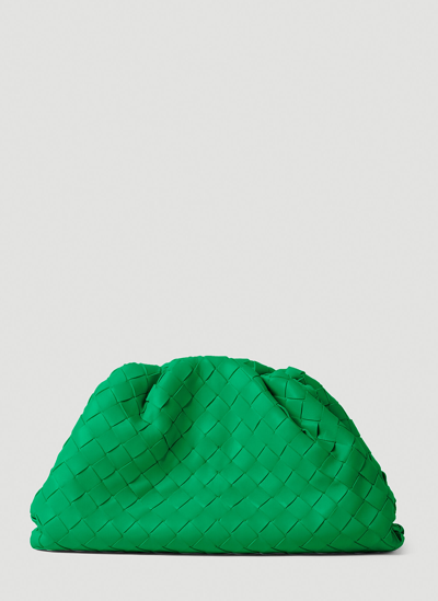Bottega Veneta Green Leather Teen Clutch With Intrecciato Pattern