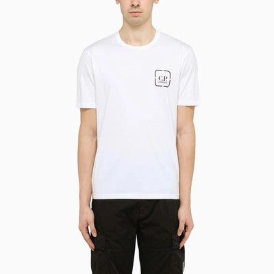 C.p. Company White Logo-print Cotton T-shirt
