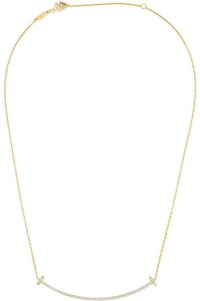 Tiffany & Co T Smile 16-18" 18-karat Gold Diamond Necklace