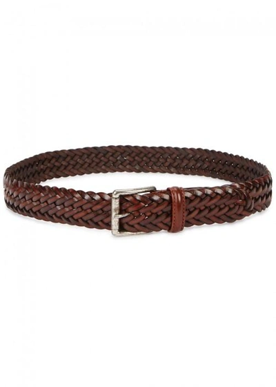 Anderson's Brown Woven Leather Belt